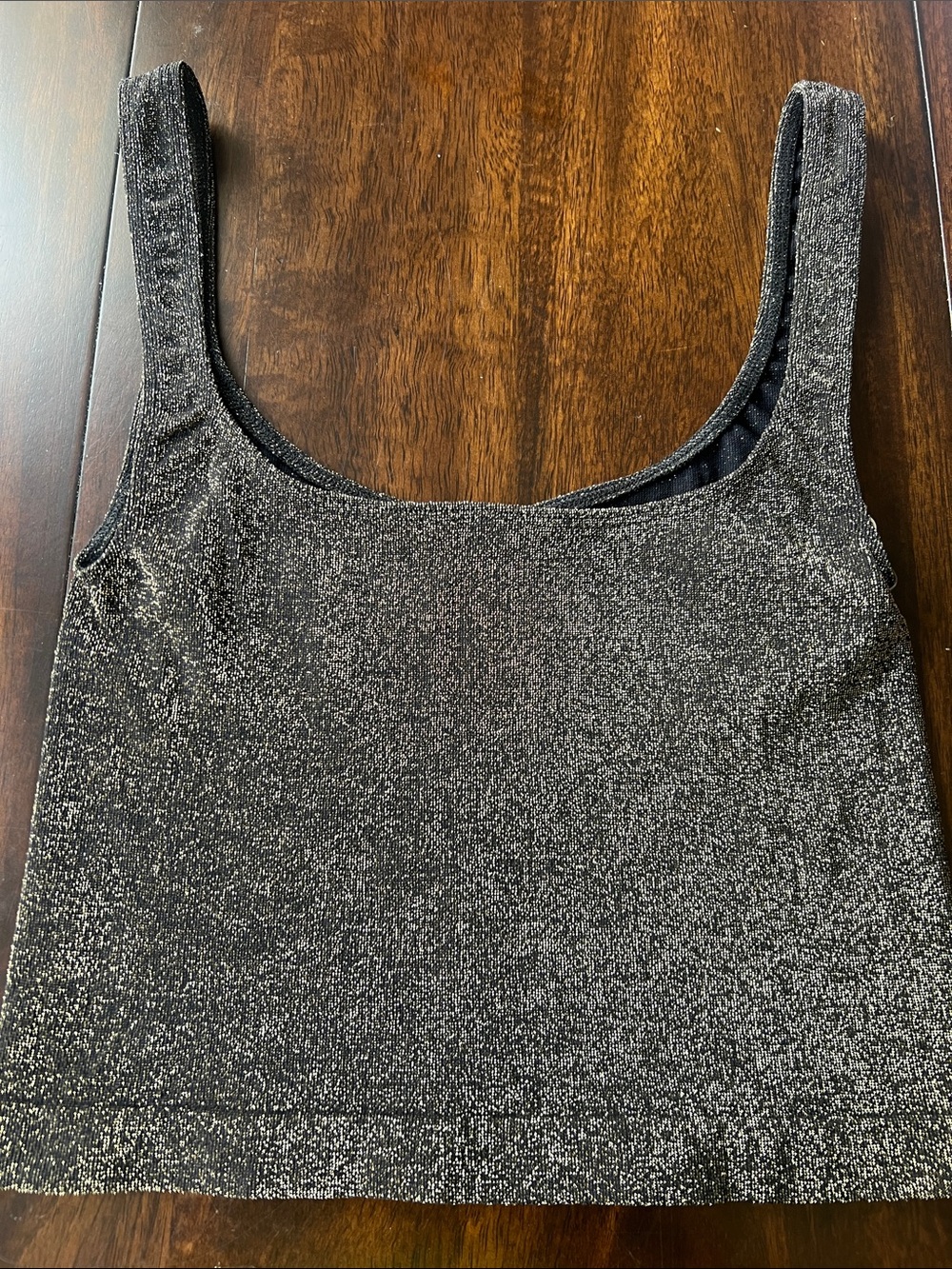 NWT Intimately Free People Black Gold Metallic Shim Crop Tank Cami Bralette XS/S - Picture 3 of 10